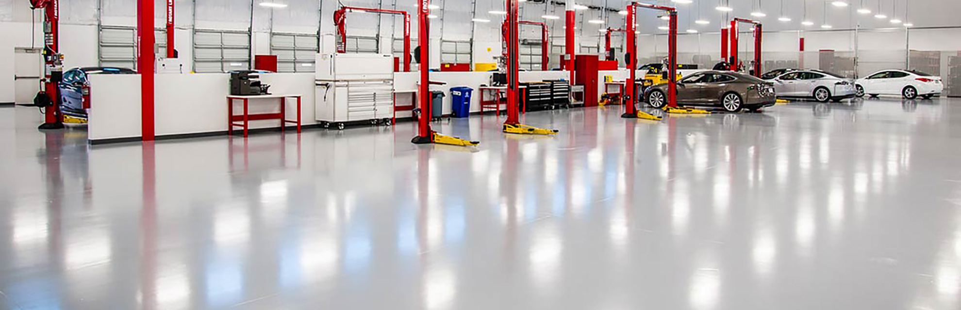 Tesla showroom floor epoxy